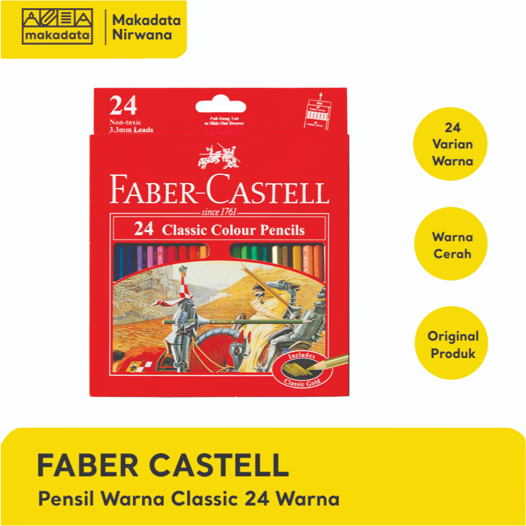 

FABER CASTELL PENSIL/PENCIL WARNA CLASSIC 24 WARNA (1 PCS)