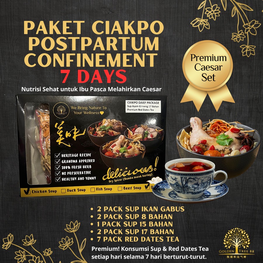 

PAKET SPECIAL Ciakpo Melahirkan Caesar Full 7 Hari Konsumsi Sup & Red Dates Tea