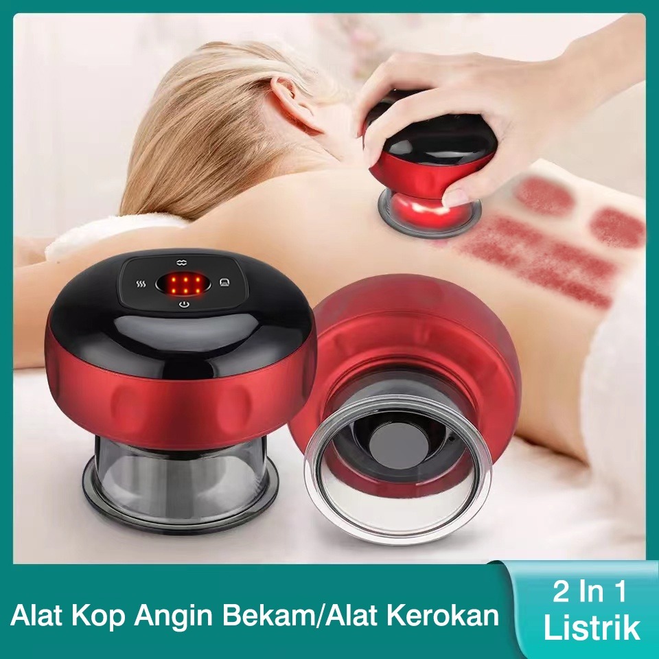 2 In1 Listrik Alat Kop Angin Bekam Dan Alat Kerokan 6 Gear Cupping Set Massage Electric Cupping Ther