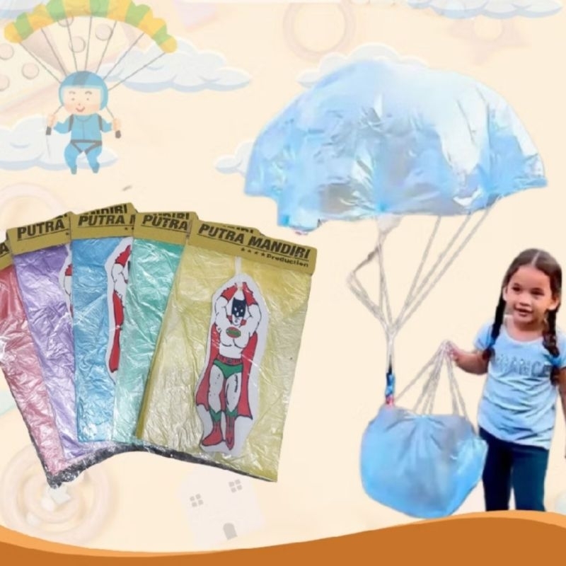 Parasut Plastik Jumbo Mainan Jadul Parasut Plastik Tipis Warna Warni Mainan Murah Terlaris Kado Hadi