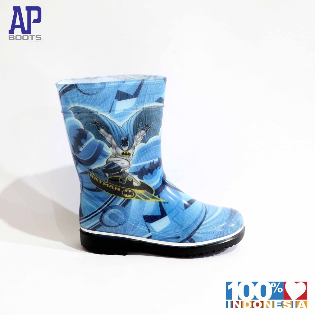 KODE V22X AP BATMAN DOUBLE TROUBLE 1518  SEPATU BOOTS KARET ANAK  AP BOOTS