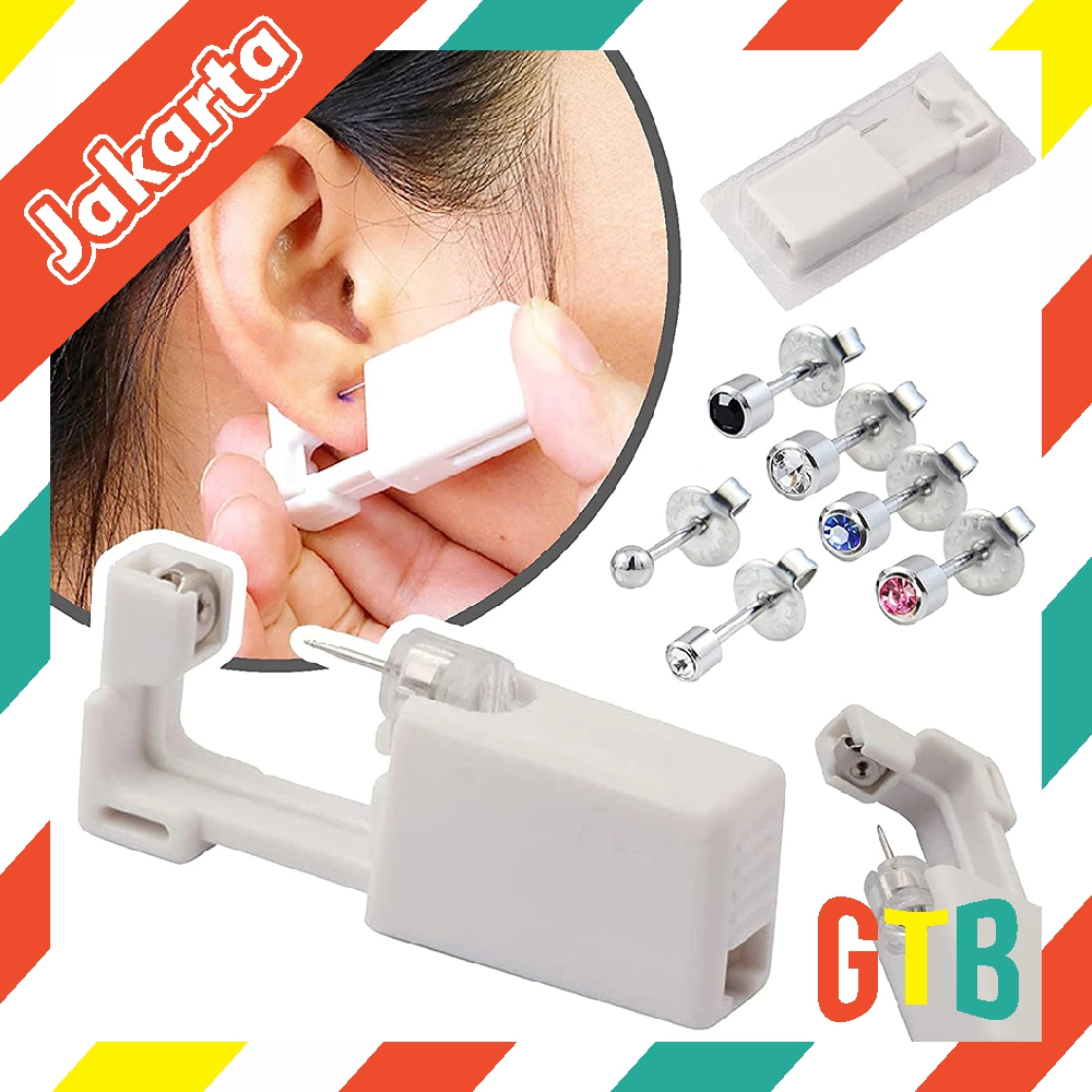GTB 1 PC Alat Tindik Anting telinga Dispossible Keselamatan Steril Telinga Stud Tubuh Hidung Bibir K