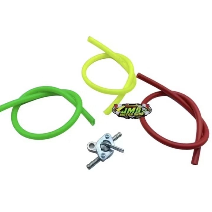 KRAN BENSIN ALMUNIUM KRAN BENSIN PLUS SELANG BENSIN UNIVERSAL SEMUA MOTOR