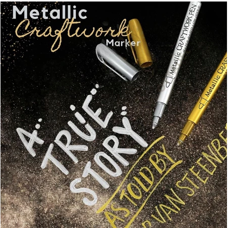 

JFactory Spidol Permanen Metallic Chrome Gold Silver 4 PCS