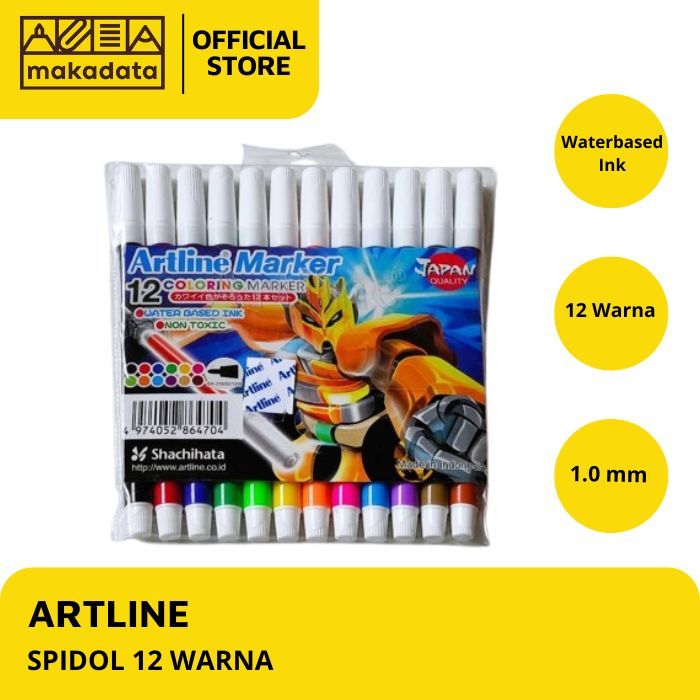 

SPIDOL KECIL ARTLINE 12 WARNA