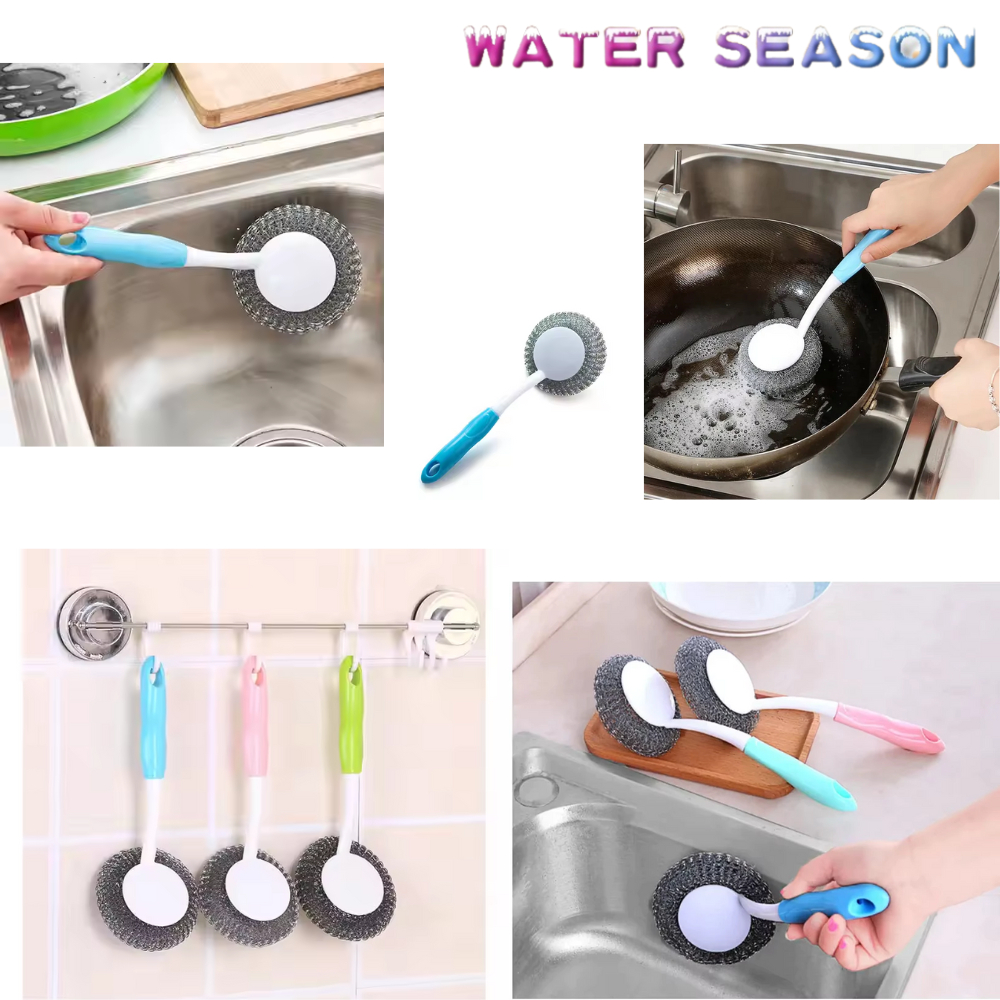 Sikat Panci Wajan Gagang Panjang / Alat Gosok Peralatan Dapur / Sikat Sabut Kawat