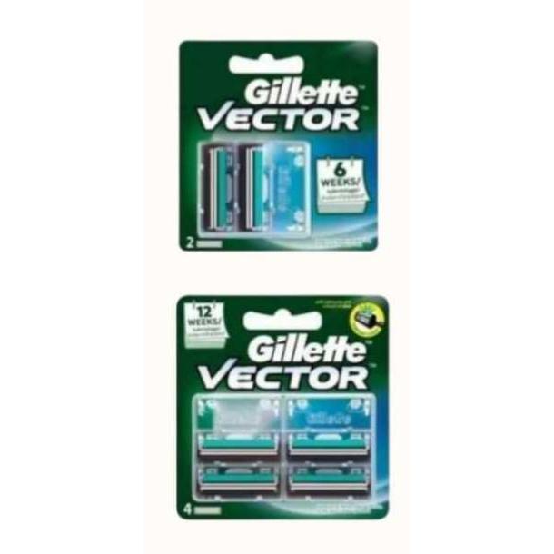 Gillette Vector Refiil / Isi Ulang - Alat Pisau Cukur Kumis Jenggot Rambut Gilete Silet Pemotong