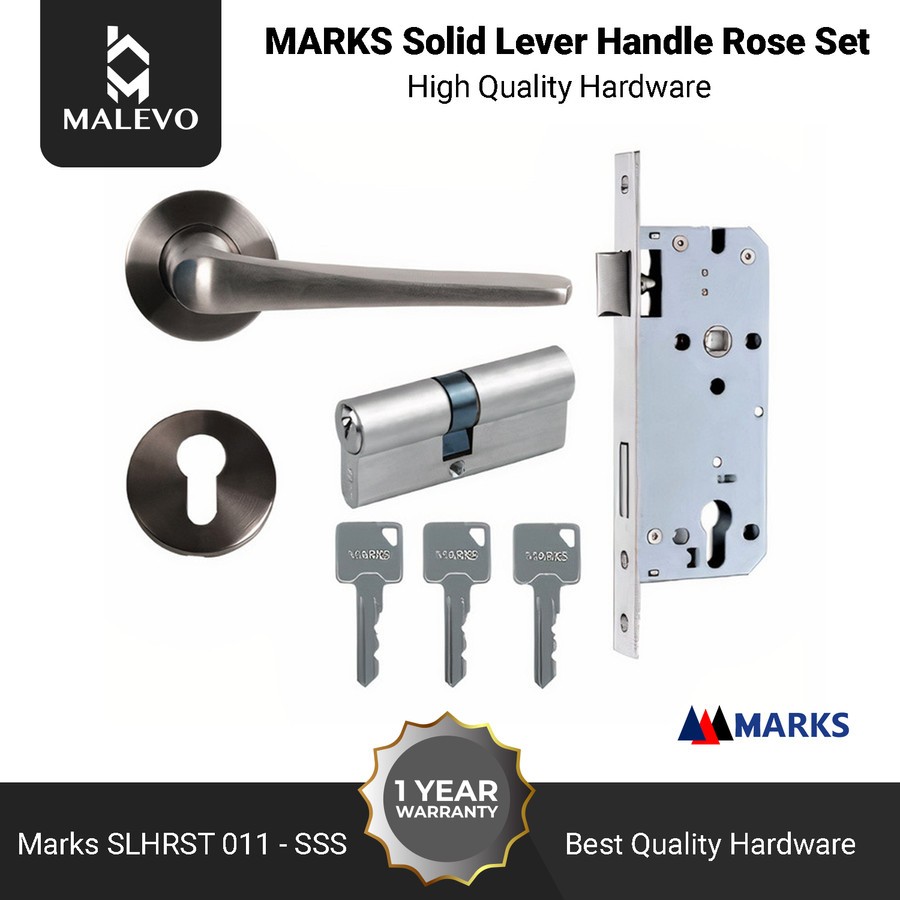Handle Pintu Set MARKS Solid Handle Rose Set SLHRST 011 – SSS