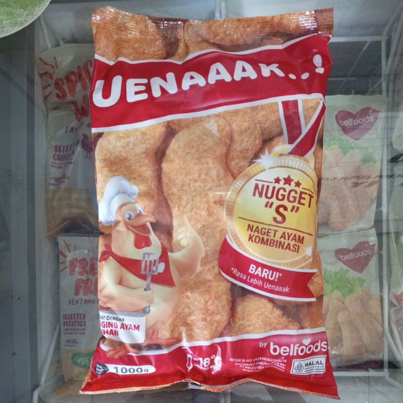 

BELFOODS 1000 gram 1kg Naget Ayam Chicken Nugget 1000gr Uenaaak