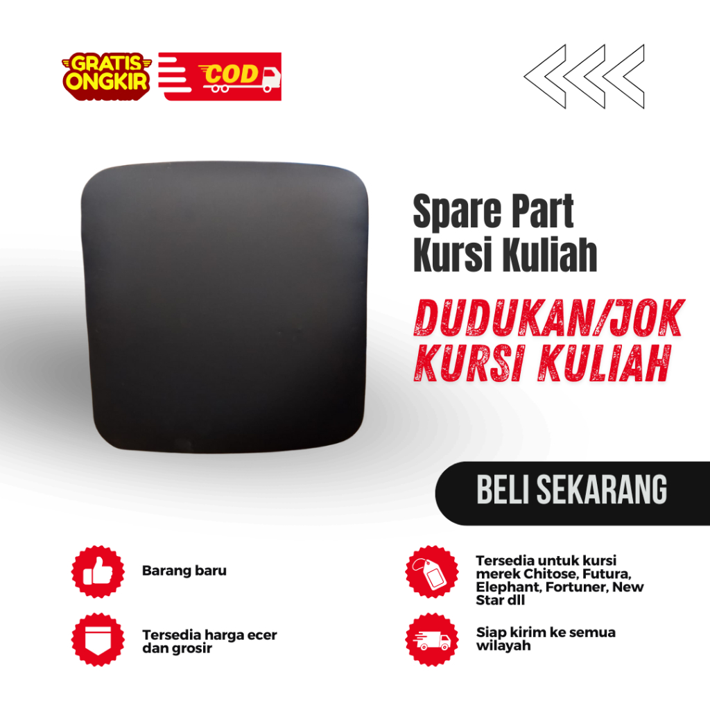 Dudukan/Jok Kursi Kuliah Lipat - Spare Part Kursi Kuliah