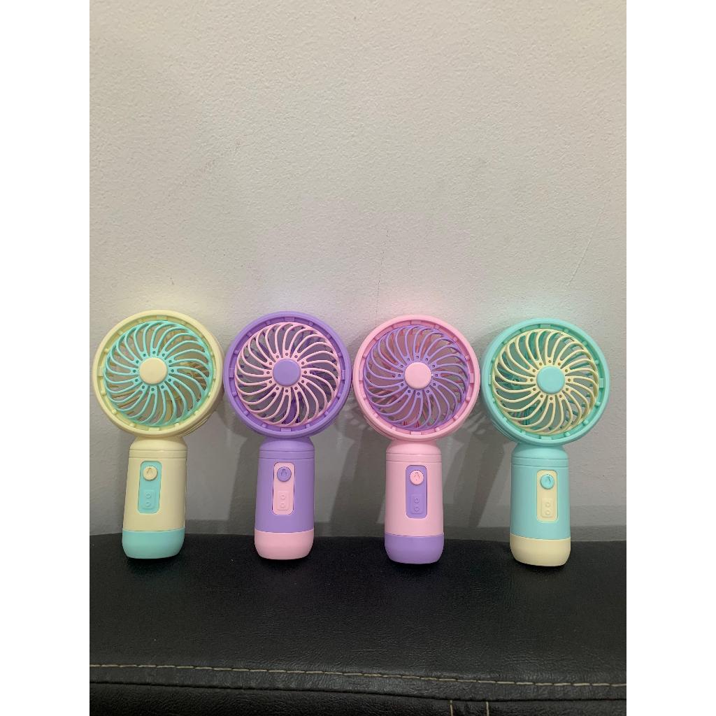 Kipas Mini Portable Genggam Fan Angin Warna Lucu Handheld Portabel Kecil Cas USB Rechargeable