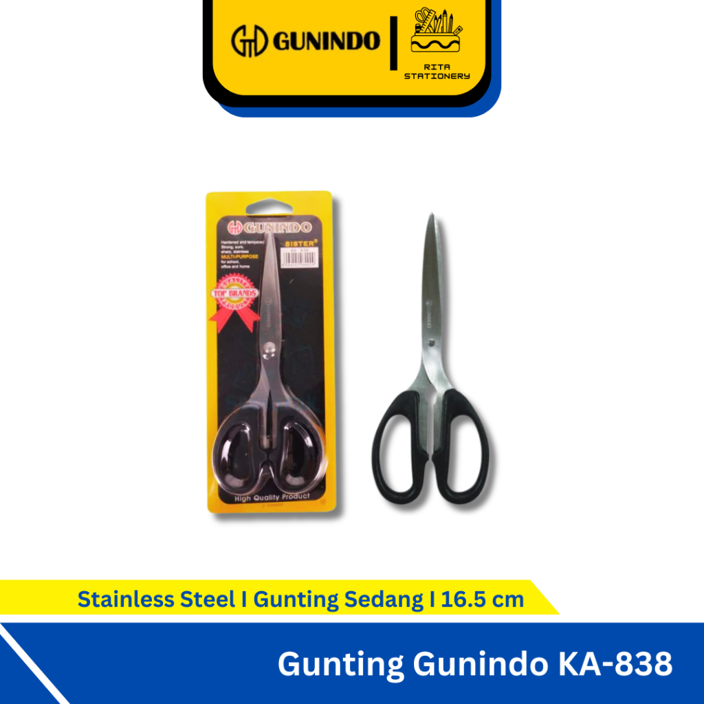 

Gunting Sedang Gunindo KA-838 Anti Karat Tajam - Satuan