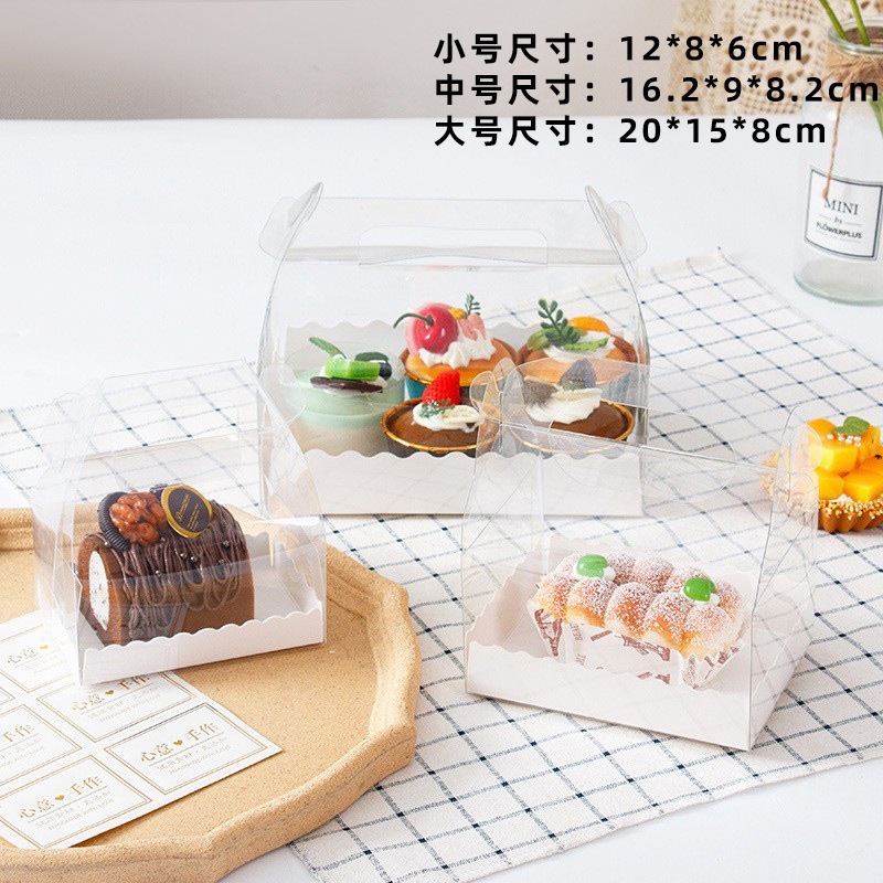 Gable box mika transparan rollcake / Kotak mika kue bolu gulung / Gable box mika transparan