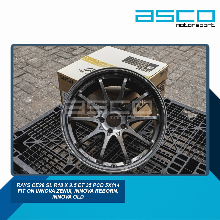 Rays CE28 SL R18 x 9.5 ET 35 PCD 5x114 Fit On innova Zenix, Innova Reborn, Innova Old