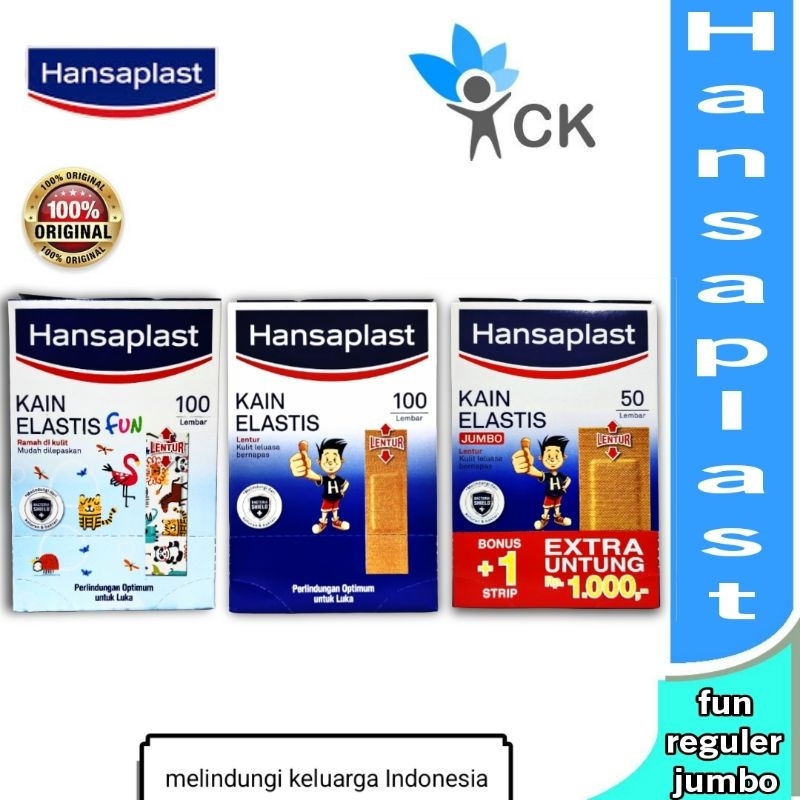 Hansaplast - reguler isi 100 / jumbo isi 50 - melindungi keluarga Indonesia