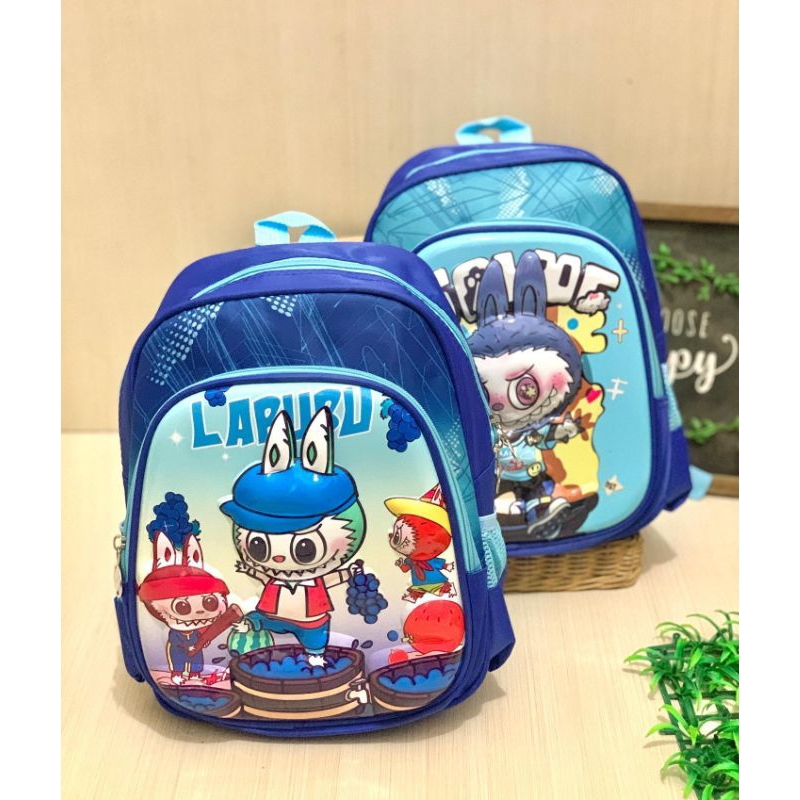 ELVINA_ Tas Import Anak Labubu Biru