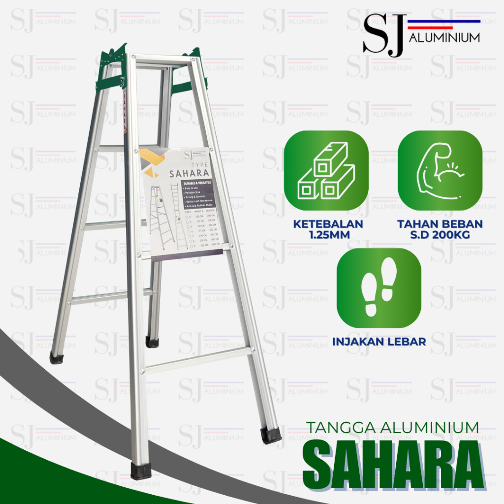 Tangga SAHARA - Tangga Aluminium - Tangga Lipat Aluminium / Tangga Multifungsi JUMBO - 125 CM / 1,25