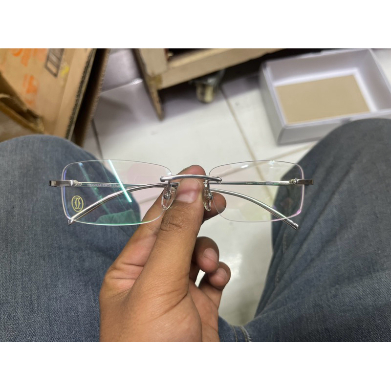 KACAMATA FRAME CARTIER TITANIUM SILVER FULL