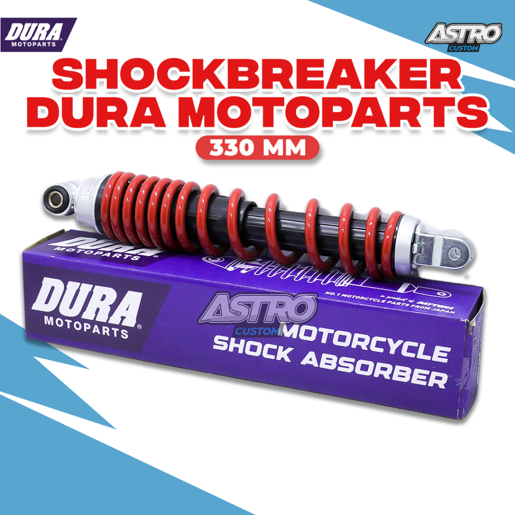 Shockbreaker Dura Vario 125 150 KZR KVB K59 SingleShock Belakang Absorber Red Color Suspension 330MM