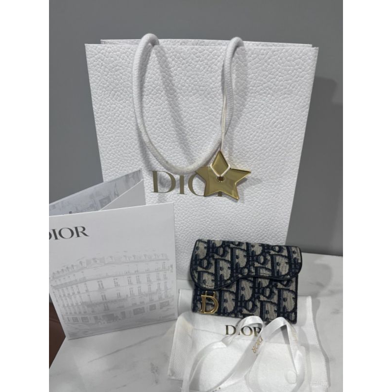 wallet card holder dior obliq 2022 preloved like new fullset original
