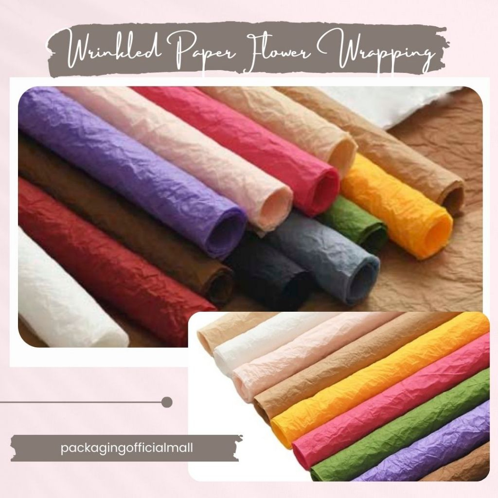 

WRINKLED PAPER FLOWER WRAPPING / CELLOPHANE / FLORIST PAPER / KERTAS BUKET BUNGA / WRAPPING WRAPPER