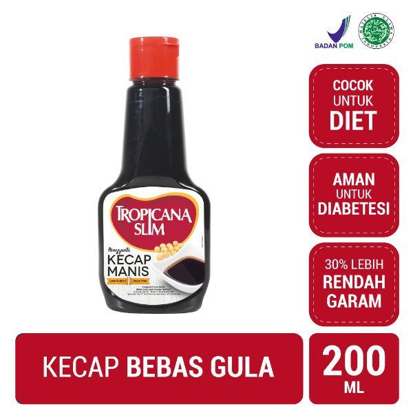 

TROPICANA SLIM KECAP MANIS BOTOL 200ML SOY SAUCE SUGAR FREE