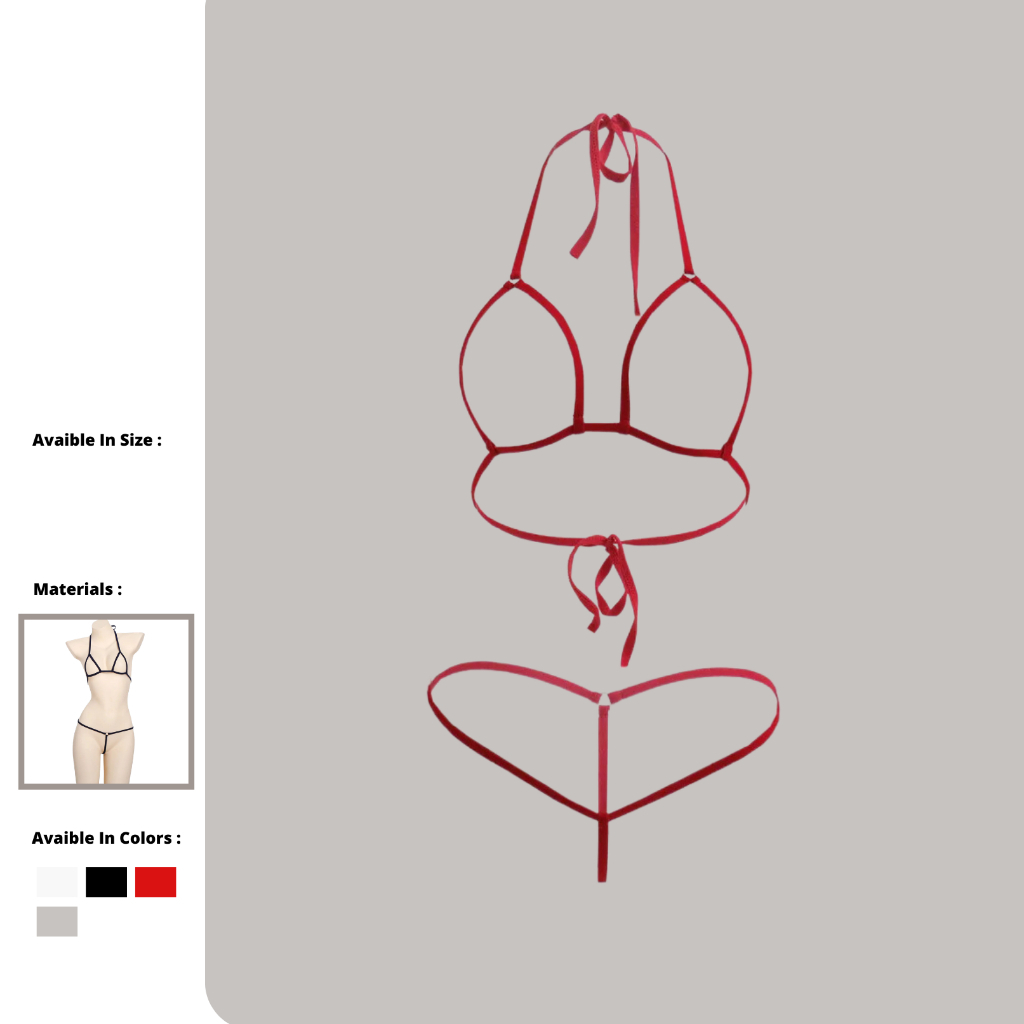 Set G String Dan Bra Model Transparan Ring 038