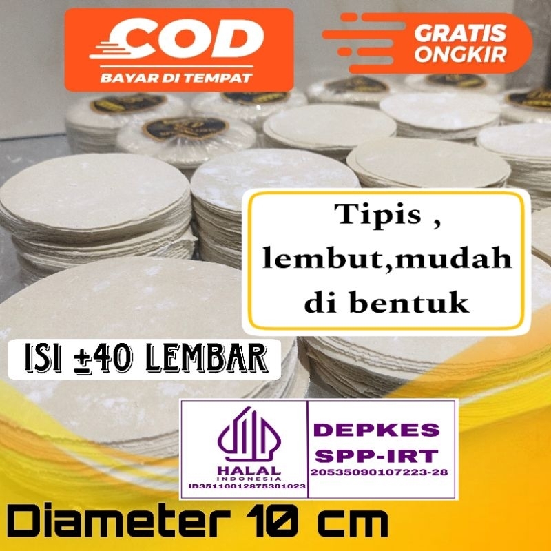 

Kulit Dimsum Diameter 10 cm Isi 40 lembar