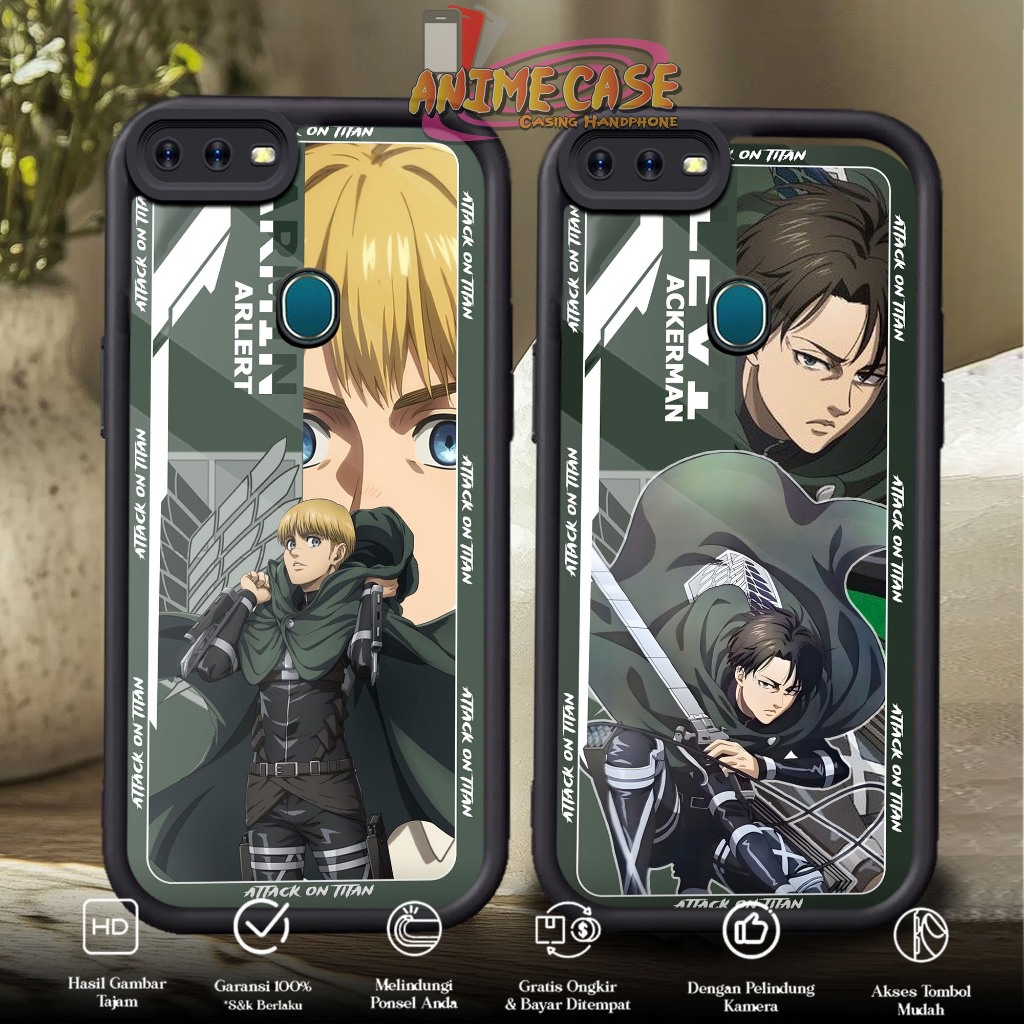 Case OPPO A5S A7 A11K A12 Anime Case Motif AOT Case Hp Glossy Casing HP Hardcase Softcase Bisa COD