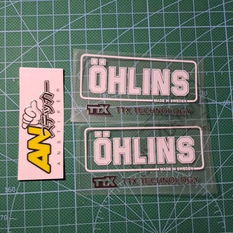 stiker ohlins shock belakang trans