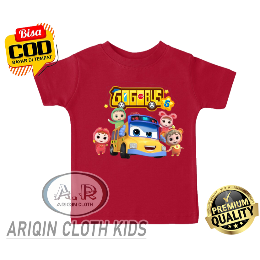 Kaos anak baju anak edisi terbaru gogobus gordon gogo bus go go bus sekolah cerdas