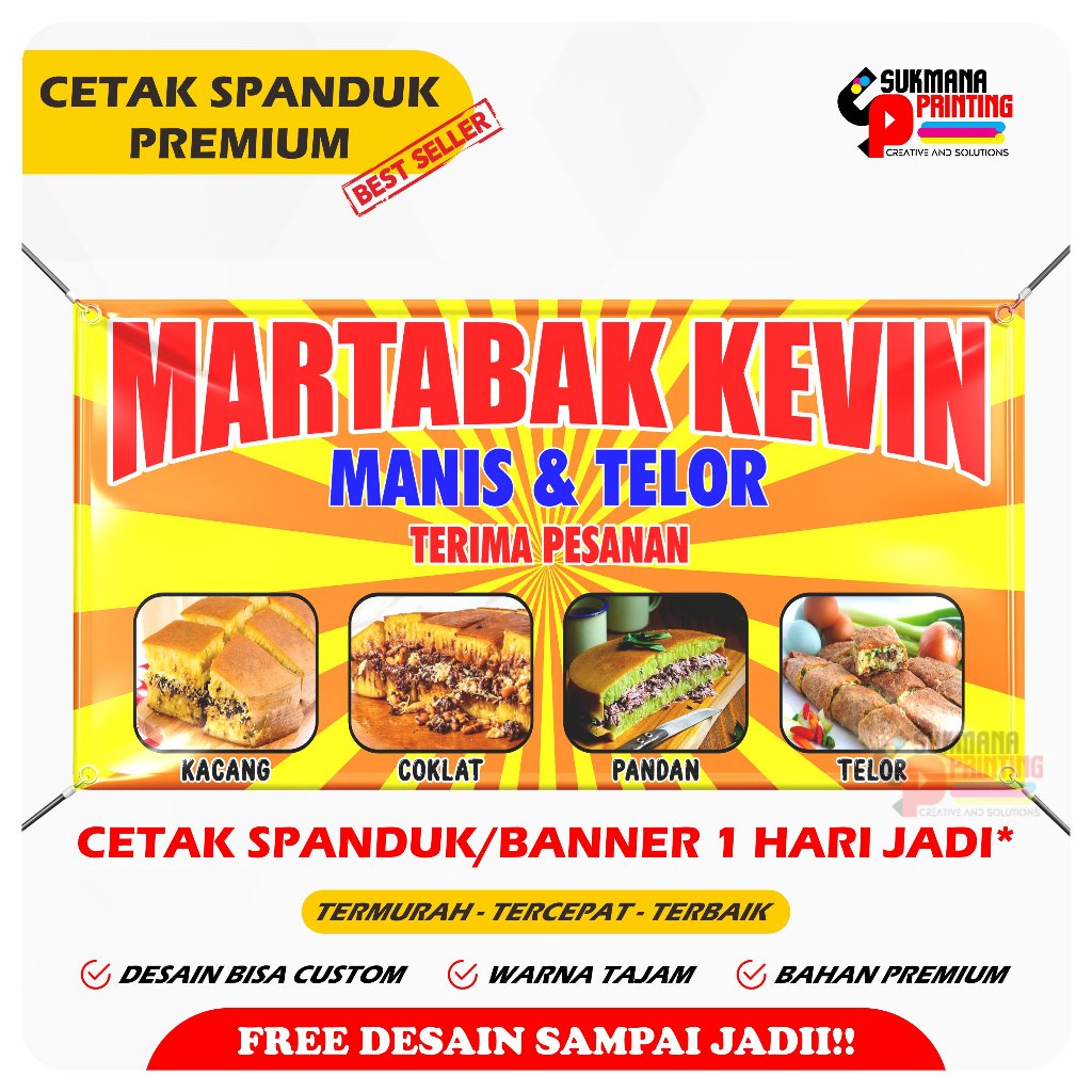 CETAK SPANDUK BANNER JUALAN MARTABAKA MANIS MARTABAK ASIN