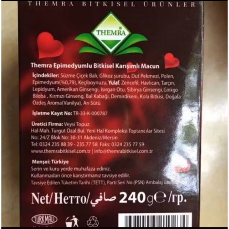 Macun Epimedyumlu Turki / Madu Turki ASLI. BIG Size Netto 240gram, brutto 400gram