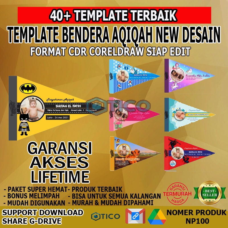 Template 40+ Bendera Aqiqah CDR Usaha Rumahan Percetakan Desain Grafis