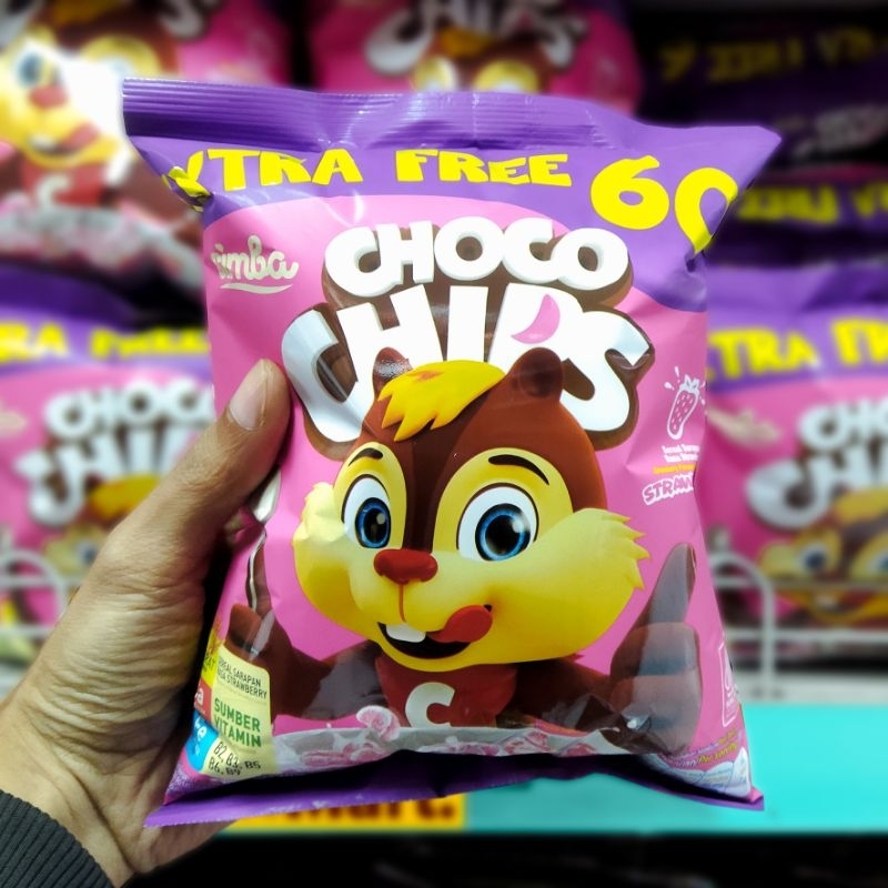 

Simba Choco Chips Strawberry Bag 50gr + 30gr Extra 60%