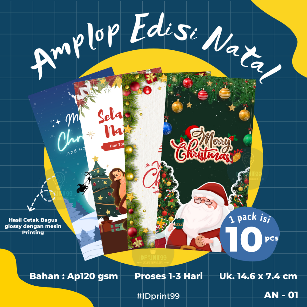 

[10pcs] AMPLOP NATAL | AMPLOP MERRY CHRISTMAS MURAH ISI 10 PCS | EDISI NATAL