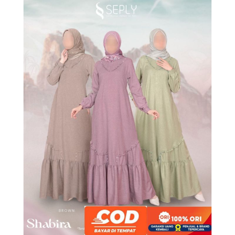 GAMIS SEPLY SHABIRA 14 BROWN ,PURPLE ,GREEN/Gamis Seply Terbaru/Diskon/Best Seller/Hot Item/Original