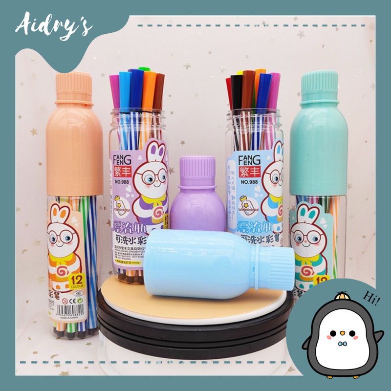 

❤️ AIDRY’SLOVE ❤️ SPIDOL TABUNG 12 WARNA| SPIDOL WARNA ANAK | COLOR PEN MURAH