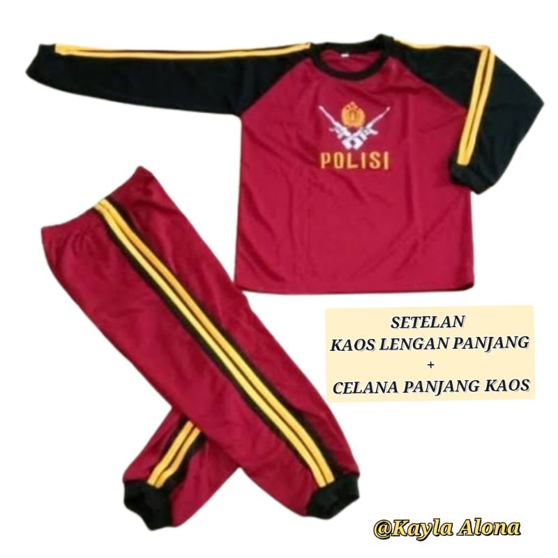 BAJU POLISI ANAK / SETELAN KAOS BAJU ANAK POLISI MARON / BAJU ADAT / BAJU KARNAVAL ANAK