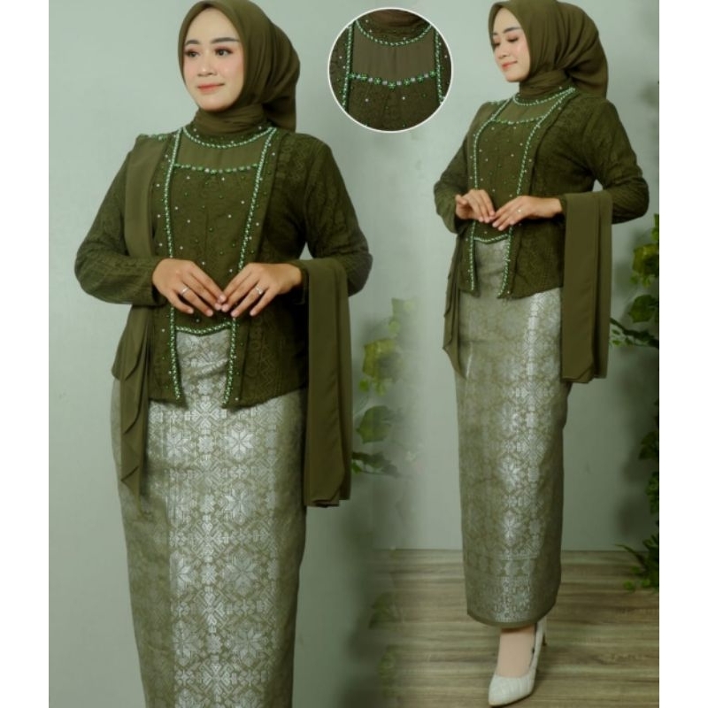 stelan kebaya kutubaru denaza / kebaya lamaran / kebaya selendang / kebaya terbaru / kebaya kartini