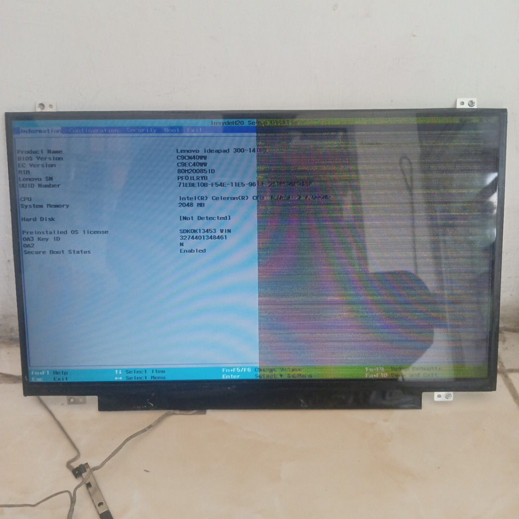 LCD LED Lenovo Ideapad 300-14IBR Original Copotan 14 Inch Slim 30 Pin Minus Gambar Tampil Setengah L