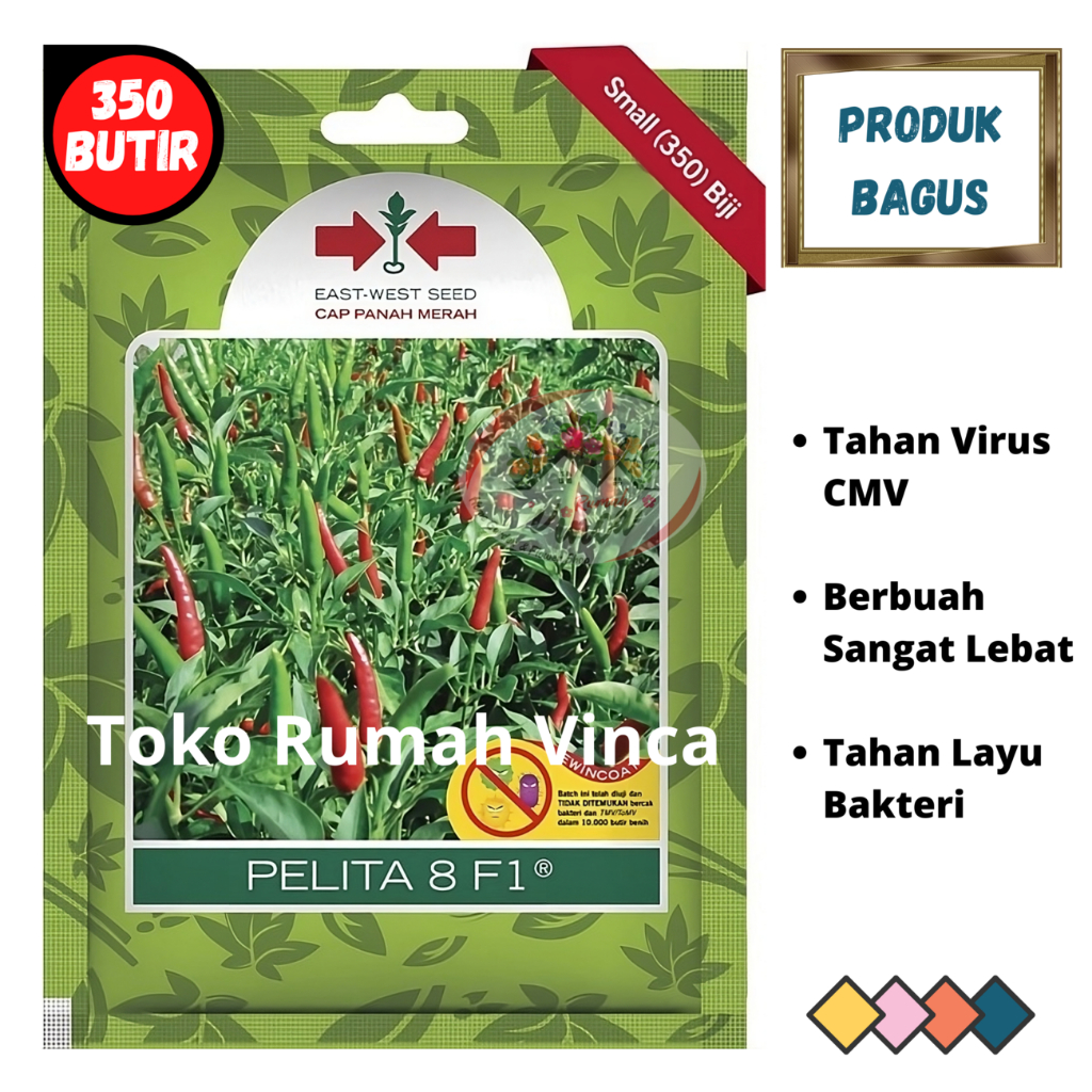 Benih Bibit Cabe Cabai Rawit Hijau PELITA 8 F1 350 Biji Cap Panah Merah