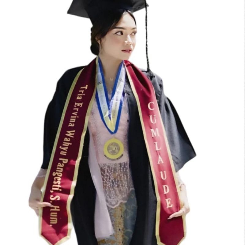 selempang leher, selempang. wisuda dua sisi termurah, selempang bordir