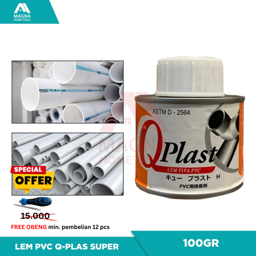 

LEM PIPA PRALON PERALON PVC QPLAST SUPER 100GR [TERMURAH]