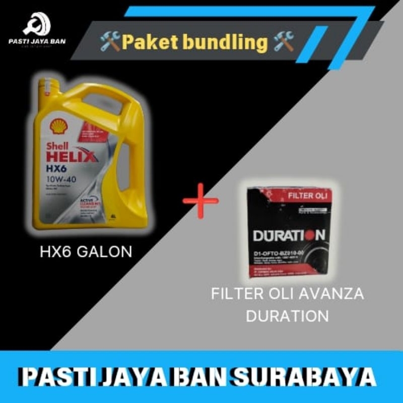 PROMO BUNDLING SHELL HX6 GALON + FILTER OLI AVANZA DURATION