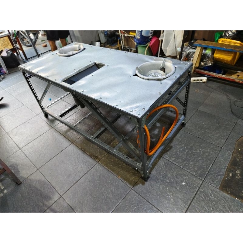 Meja Kompor Custom 2 Tungku Kompor High Pressure Kompor Jos Semawar