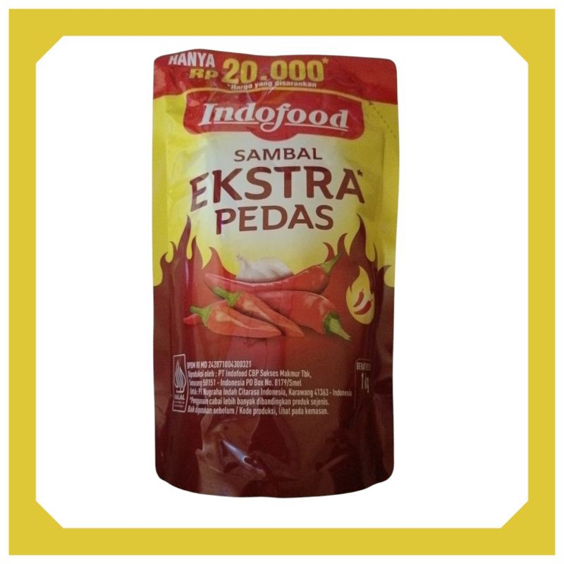 

SAMBAL INDOFOOD EXTRA PEDAS KEMASAN POUCH 1KG SAMBAL MURAH NIKMAT ENAK