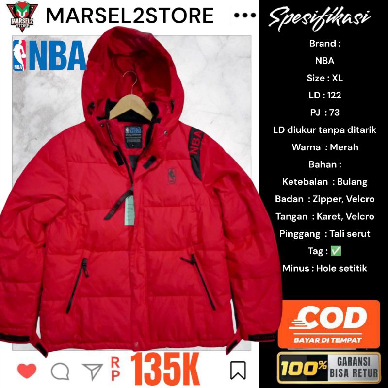 Jaket Bulu angsa bulang down NBA Original size Xl