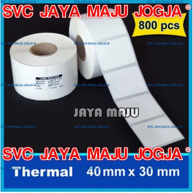 

40 X 30 THERMAL TOP COAT - 1 LINE - FACE OUT - ISI 800 PCS || CORE 1" || LABEL BARCODE DIRECT THERMAL TANPA RIBBON || 40X30MM 40X30 MM 4X3CM 4 X 3 CM - LABEL TAG PABRIK KONVEKSI BUTIK CLOTHING DISTRO FASHION TOKO PAKAIAN BAJU MUSLIM