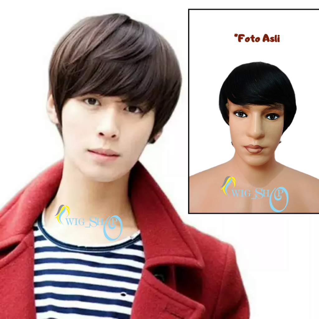 Wig Pria / Wig 02 / Wig Cowok / Wig Poni Samping / Rambut Palsu